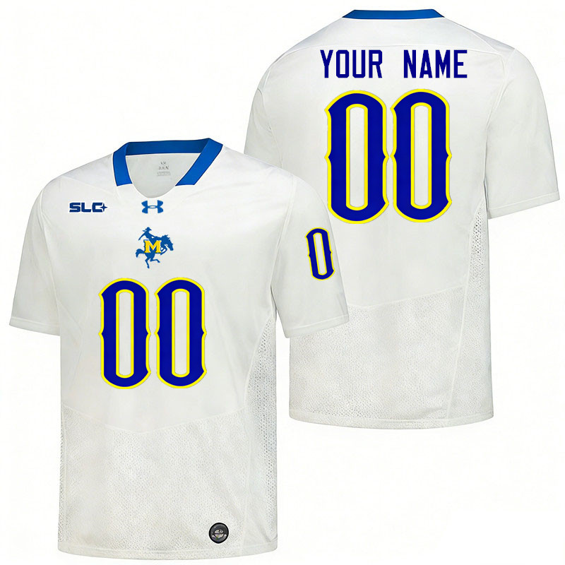 Custom McNeese Cowboys Name And Number Football Jerseys-White